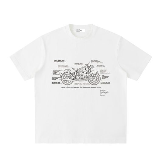 '430' Super Heavyweight Vintage Frayed T-Shirt BMW R60