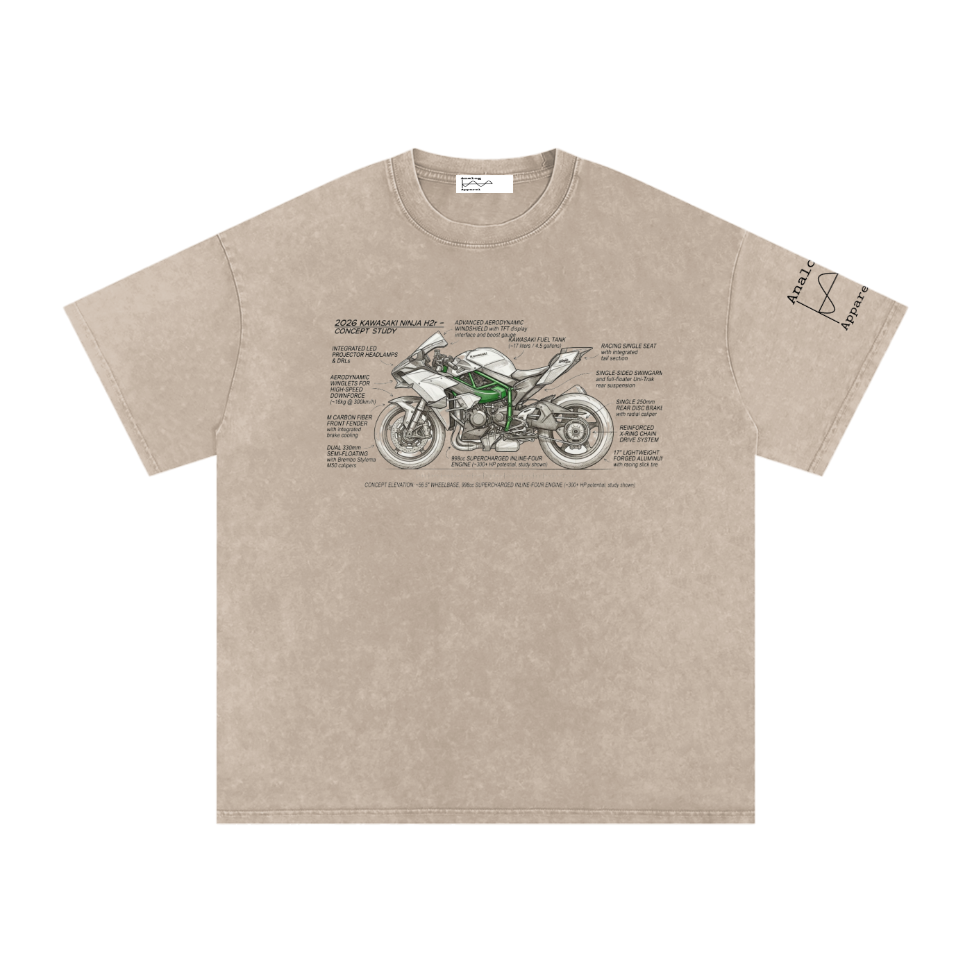 26 Kawasaki Ninja H2r Oversized Cotton T-Shirt