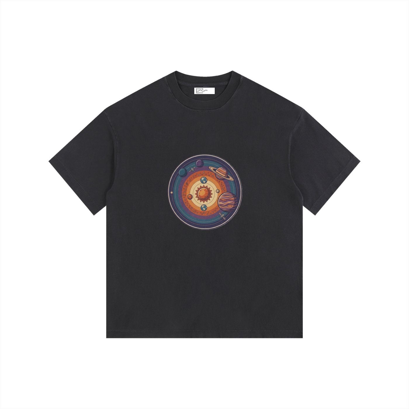 Planets Vintage Washed Oversized Cotton T-Shirt