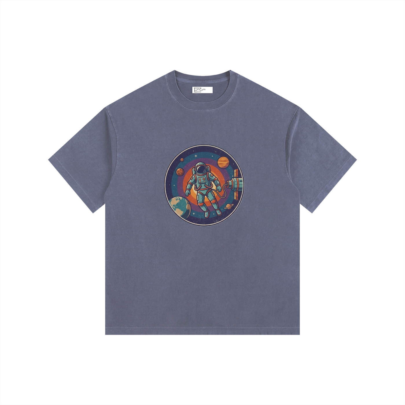 Spacewalk Vintage Washed Oversized Cotton T-Shirt