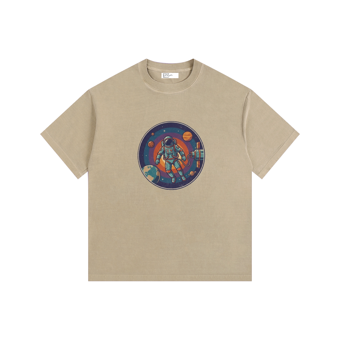 Spacewalk Vintage Washed Oversized Cotton T-Shirt