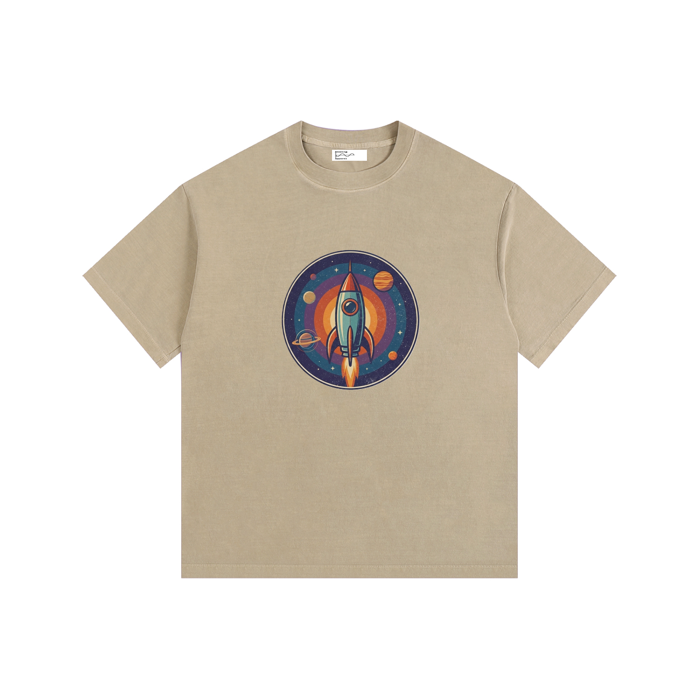 Rocket Vintage Washed Oversized Cotton T-Shirt
