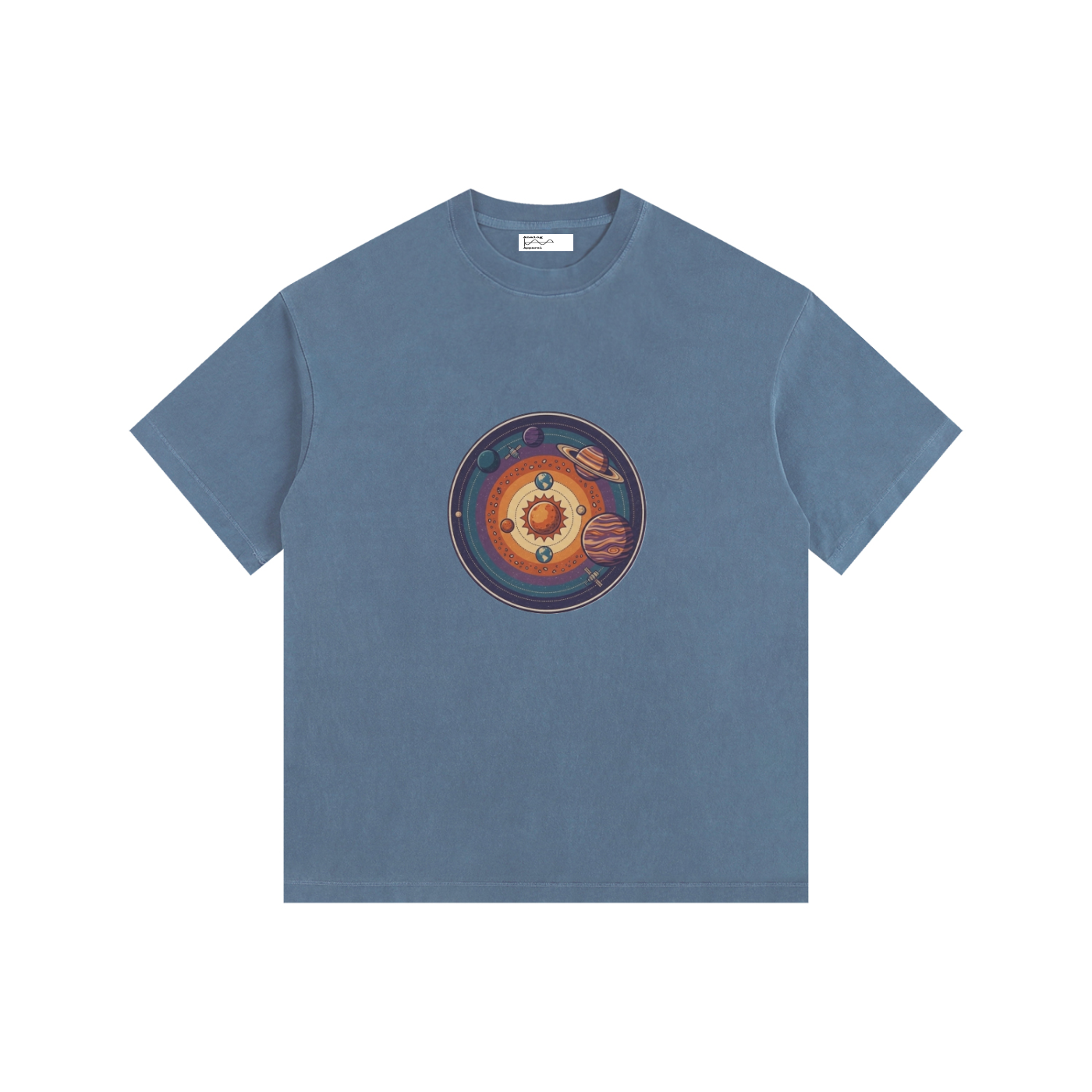 Planets Vintage Washed Oversized Cotton T-Shirt