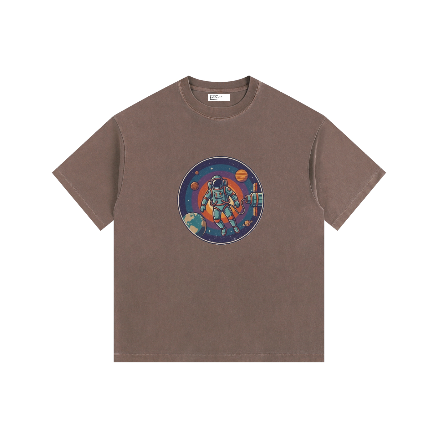 Spacewalk Vintage Washed Oversized Cotton T-Shirt