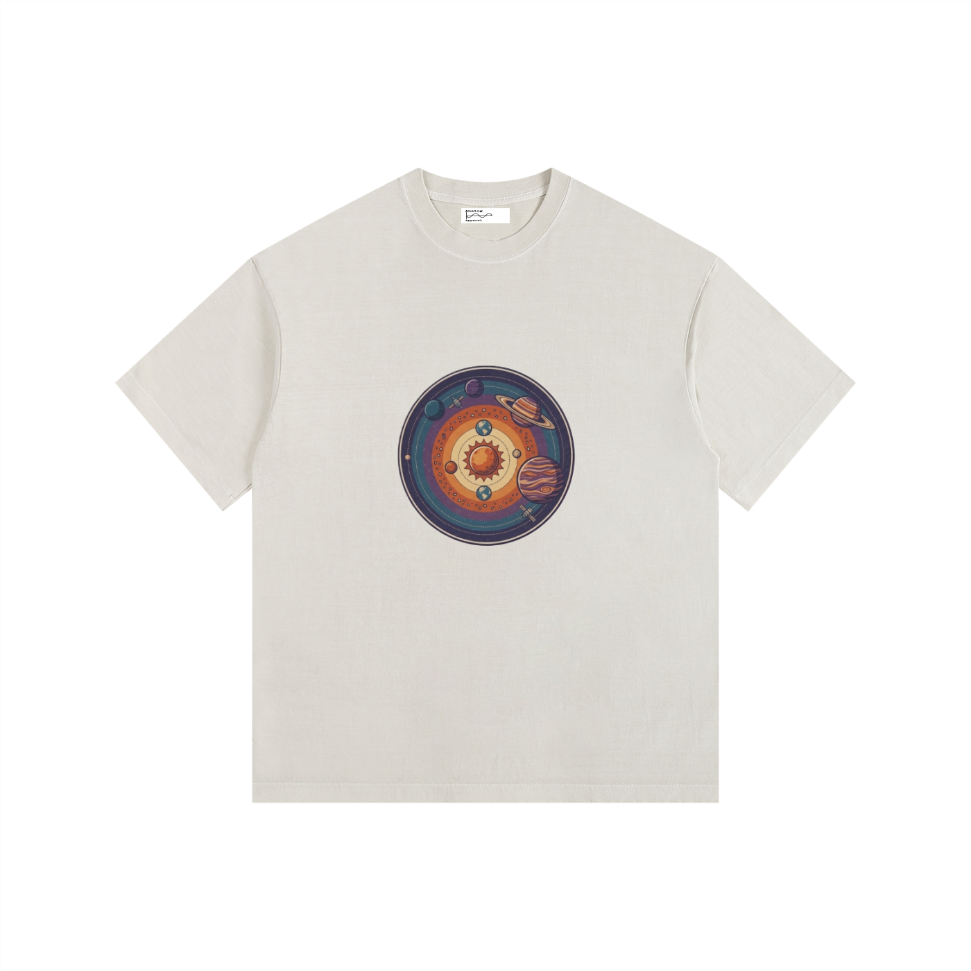 Planets Vintage Washed Oversized Cotton T-Shirt