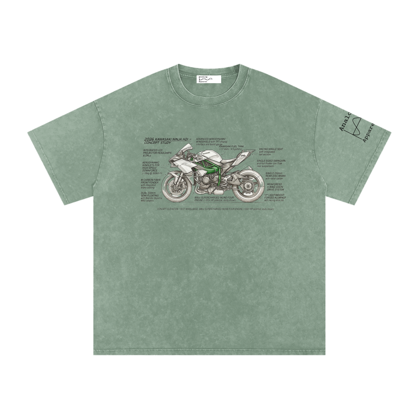 26 Kawasaki Ninja H2r Oversized Cotton T-Shirt