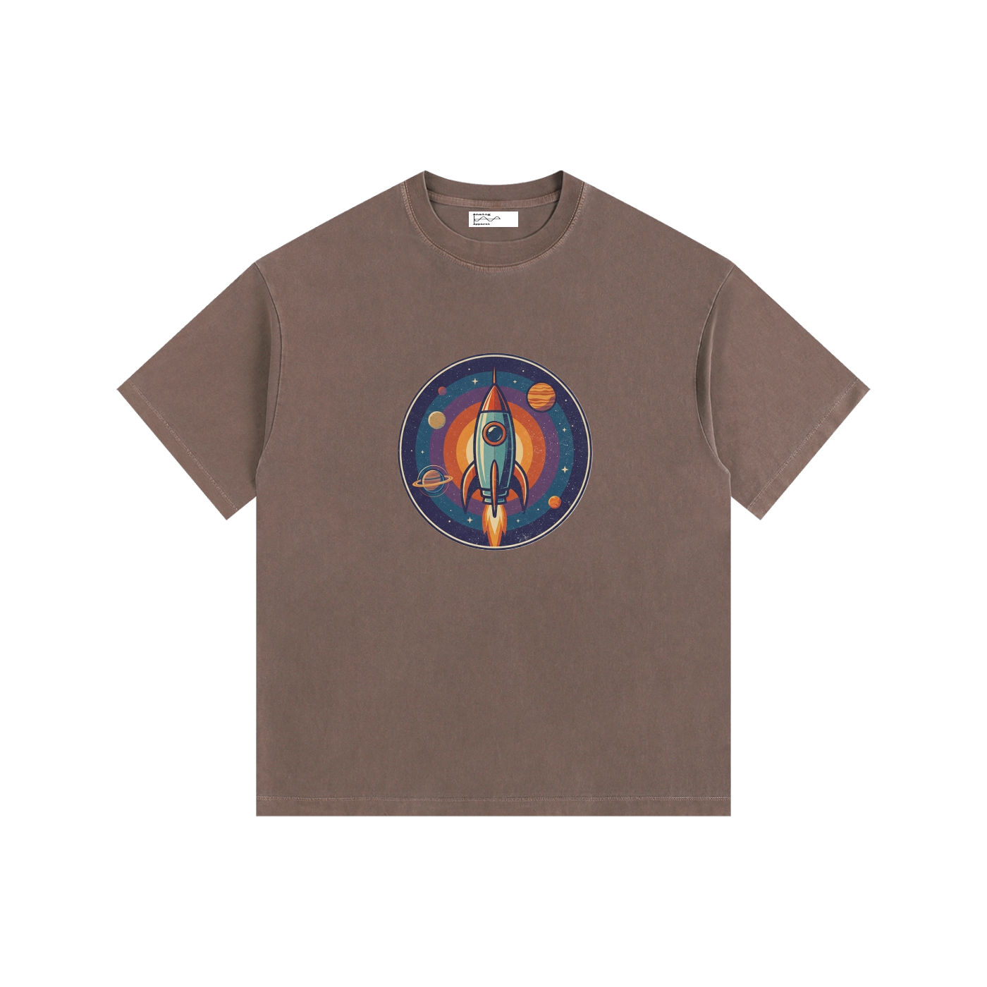 Rocket Vintage Washed Oversized Cotton T-Shirt
