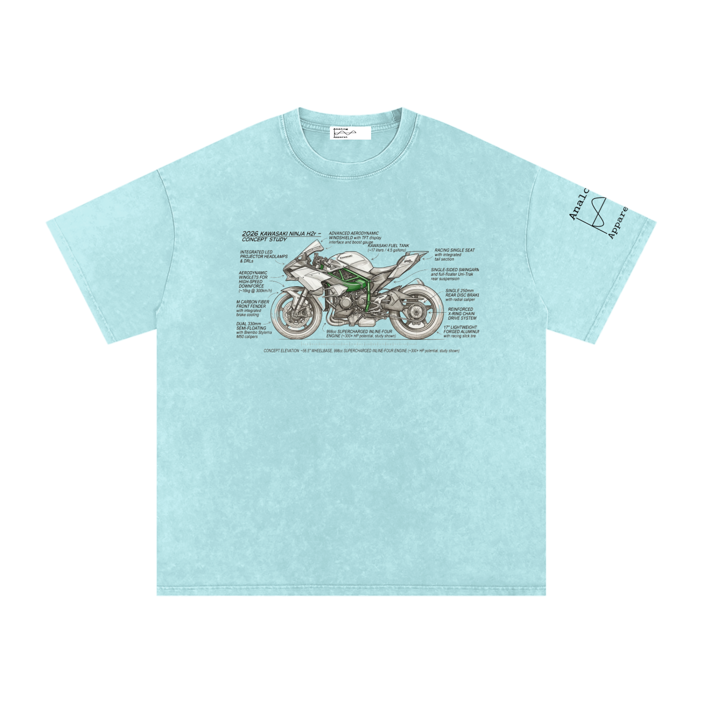 26 Kawasaki Ninja H2r Oversized Cotton T-Shirt