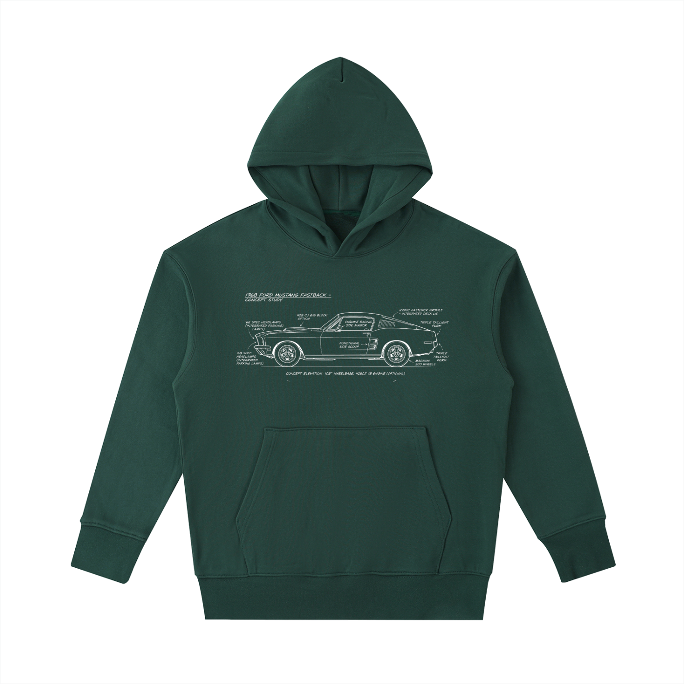 Fastback Mustang '530' Essential Heavyweight Cotton Hoodie