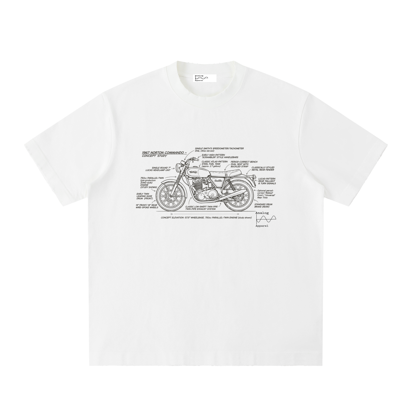 '430' Super Heavyweight Vintage Frayed T-Shirt Norton Commando