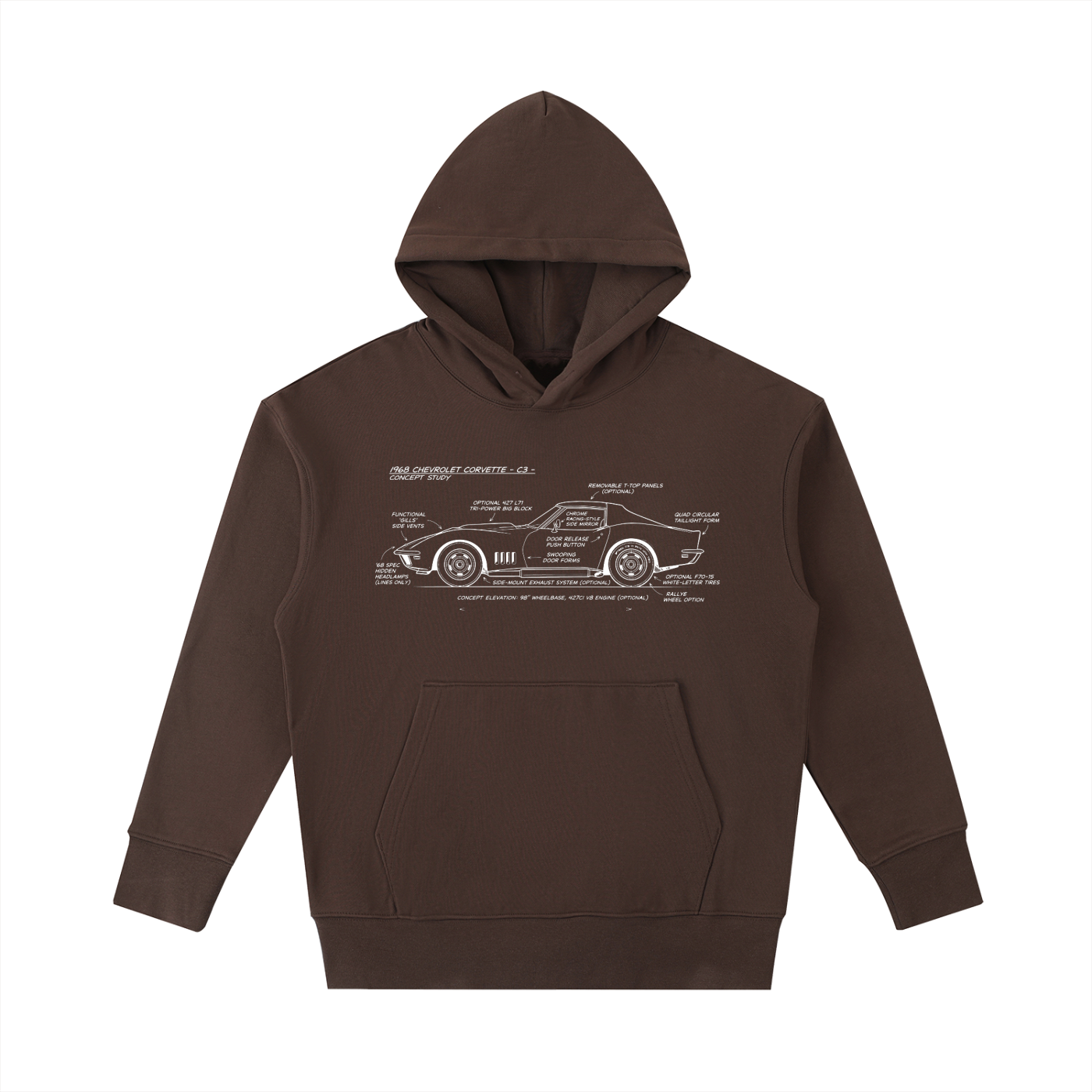 C3 Corvette '530' Essential Heavyweight Cotton Hoodie