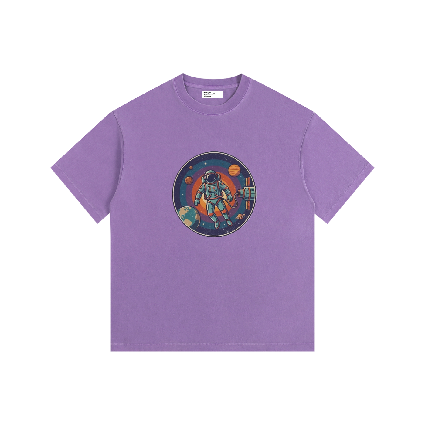 Spacewalk Vintage Washed Oversized Cotton T-Shirt