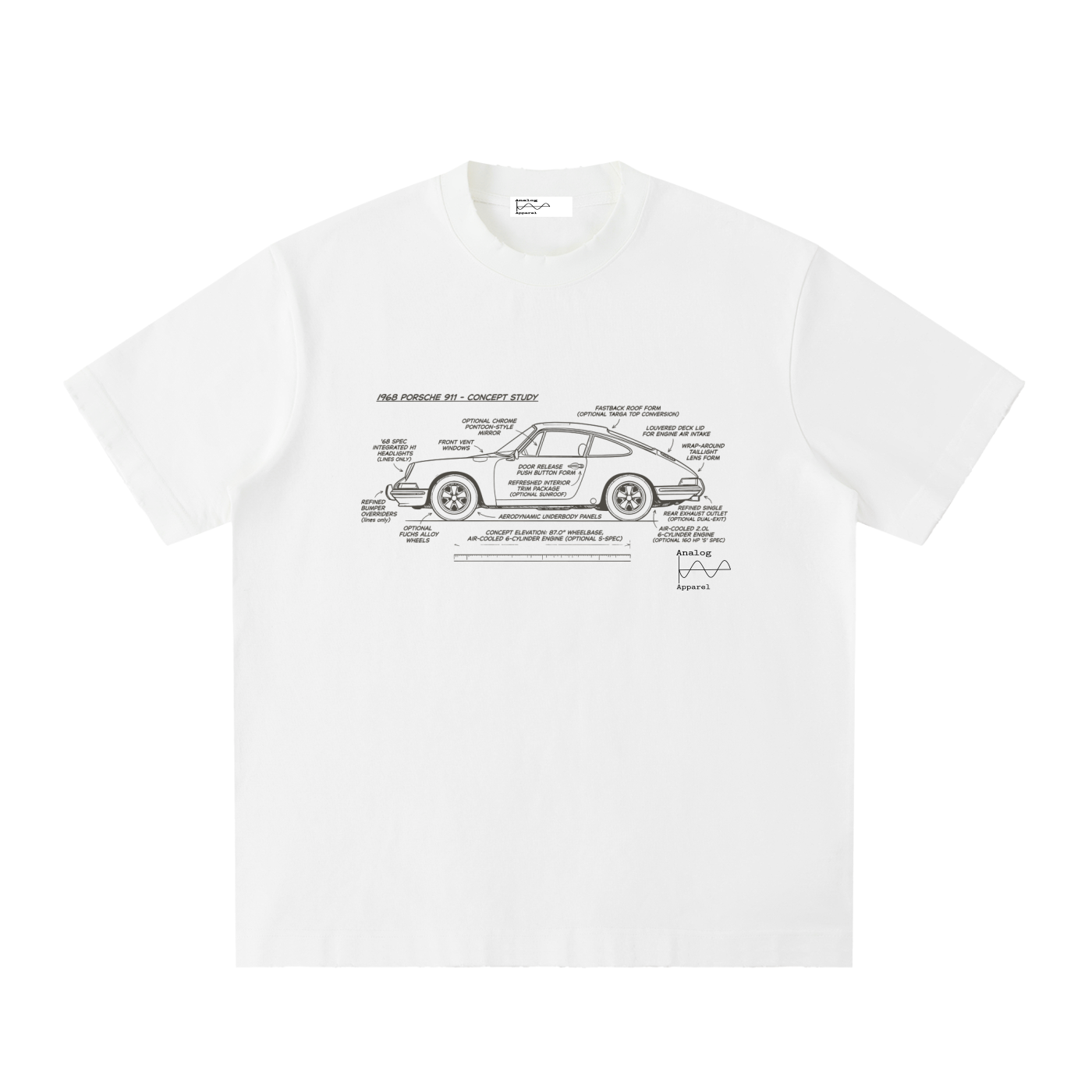 '430' Super Heavyweight Vintage Frayed T-Shirt 68 Porsche