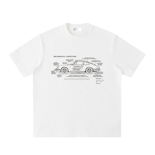 '430' Super Heavyweight Vintage Frayed T-Shirt 68 Porsche