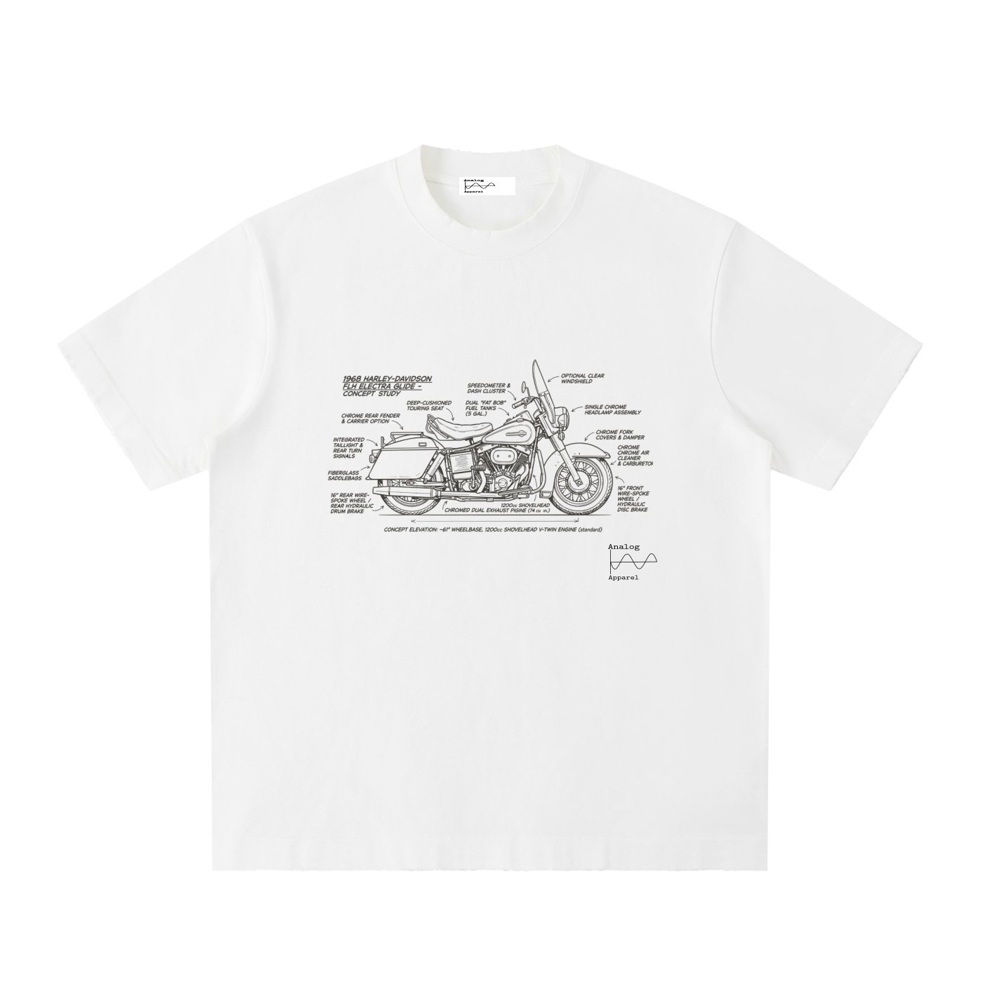 '430' Super Heavyweight Vintage Frayed T-Shirt 68 Harley
