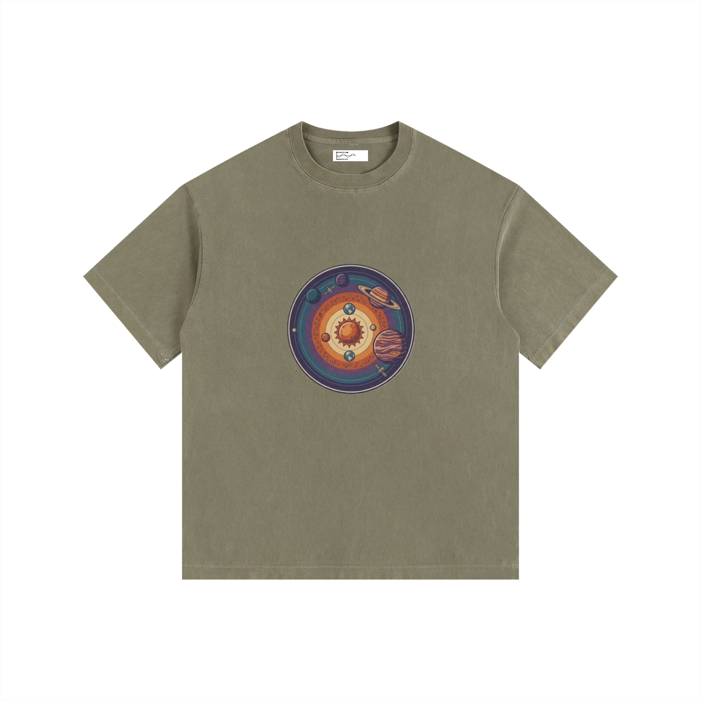 Planets Vintage Washed Oversized Cotton T-Shirt