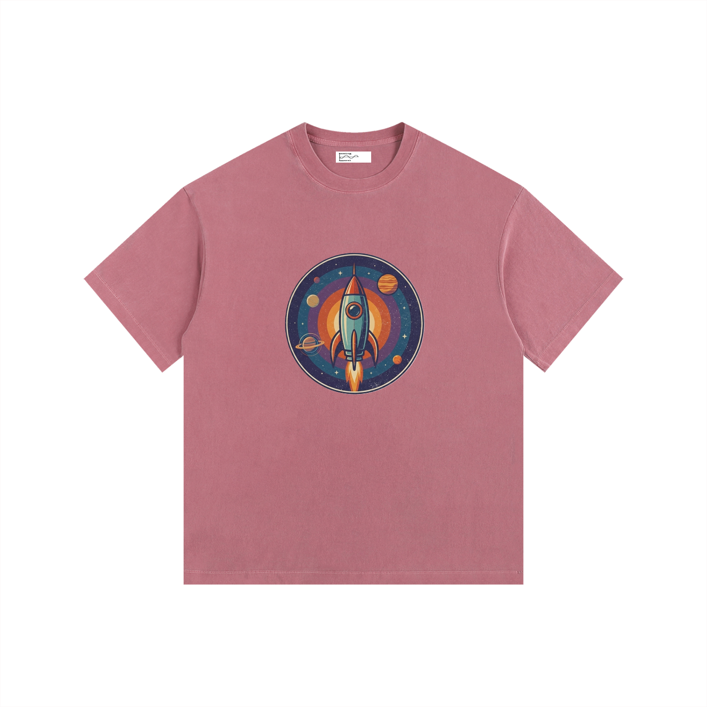 Rocket Vintage Washed Oversized Cotton T-Shirt