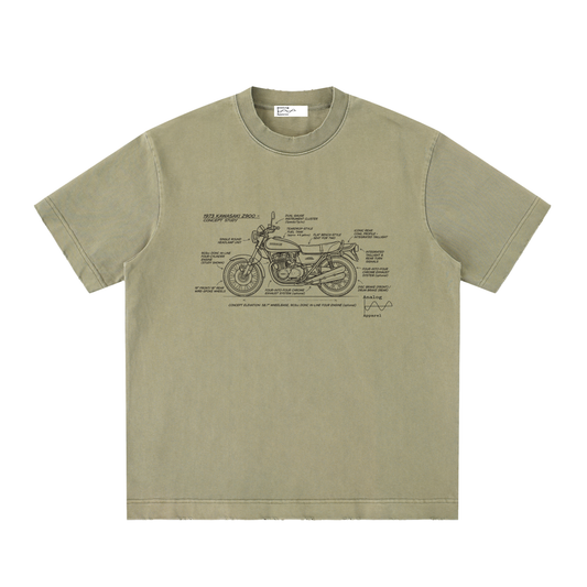 '430' Super Heavyweight Vintage Frayed T-Shirt Kawasaki Z900