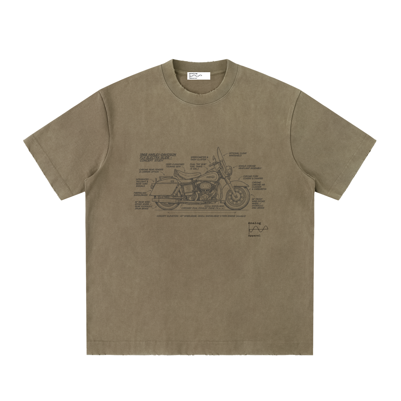 '430' Super Heavyweight Vintage Frayed T-Shirt 68 Harley