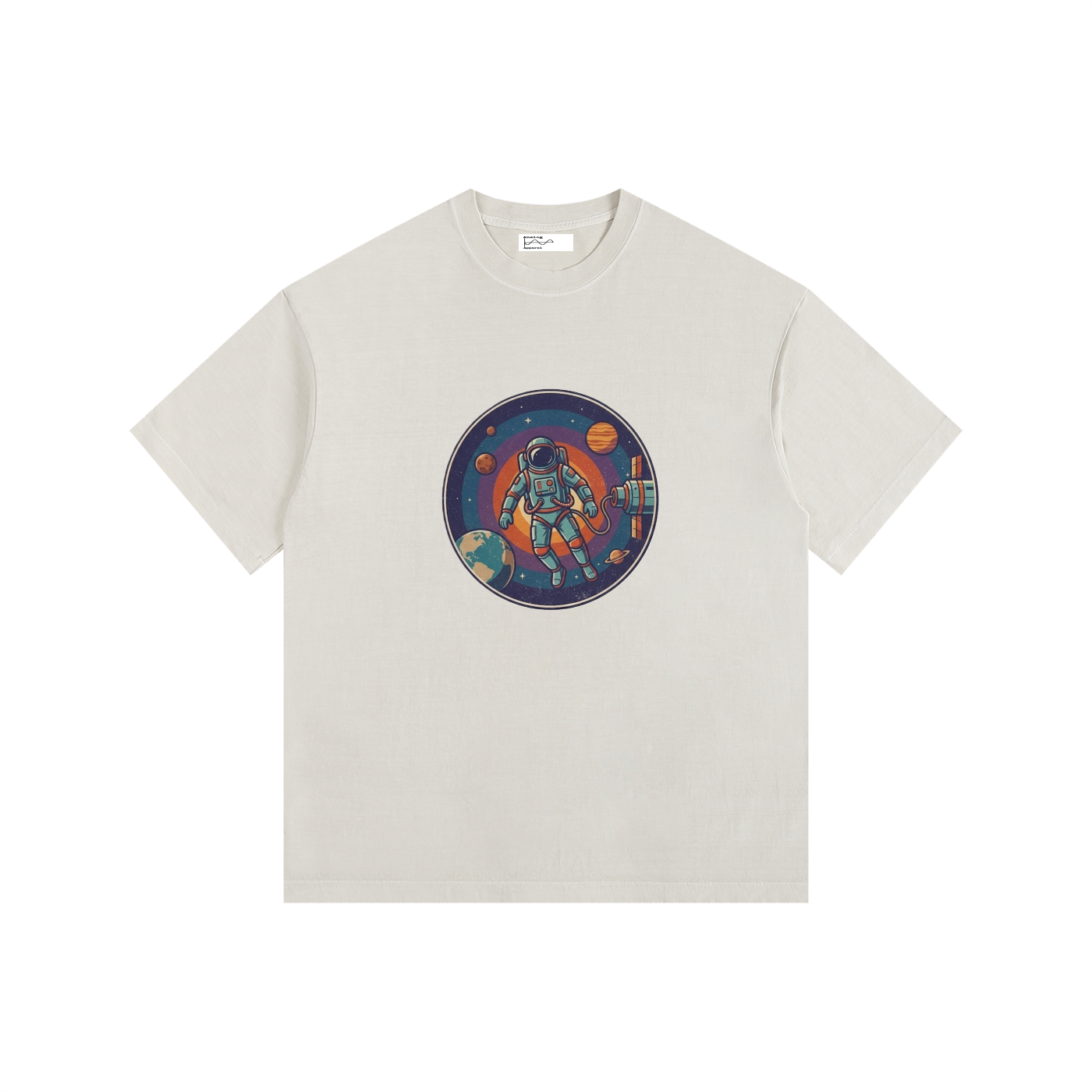 Spacewalk Vintage Washed Oversized Cotton T-Shirt