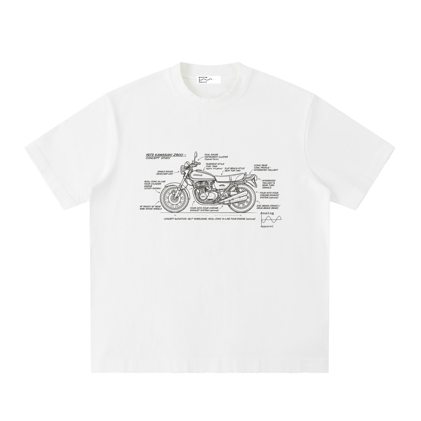 '430' Super Heavyweight Vintage Frayed T-Shirt Kawasaki Z900