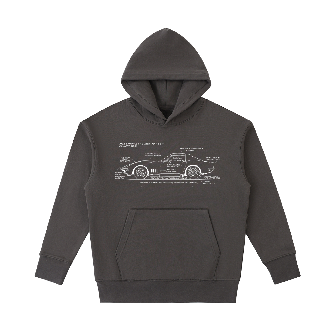 C3 Corvette '530' Essential Heavyweight Cotton Hoodie