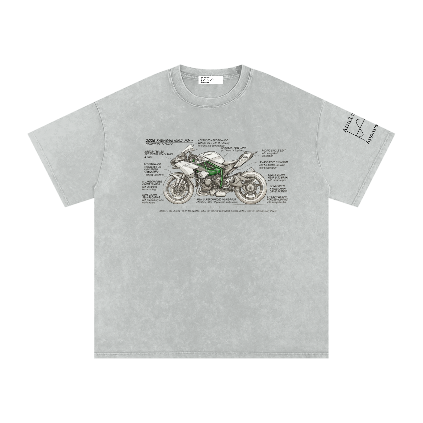 26 Kawasaki Ninja H2r Oversized Cotton T-Shirt