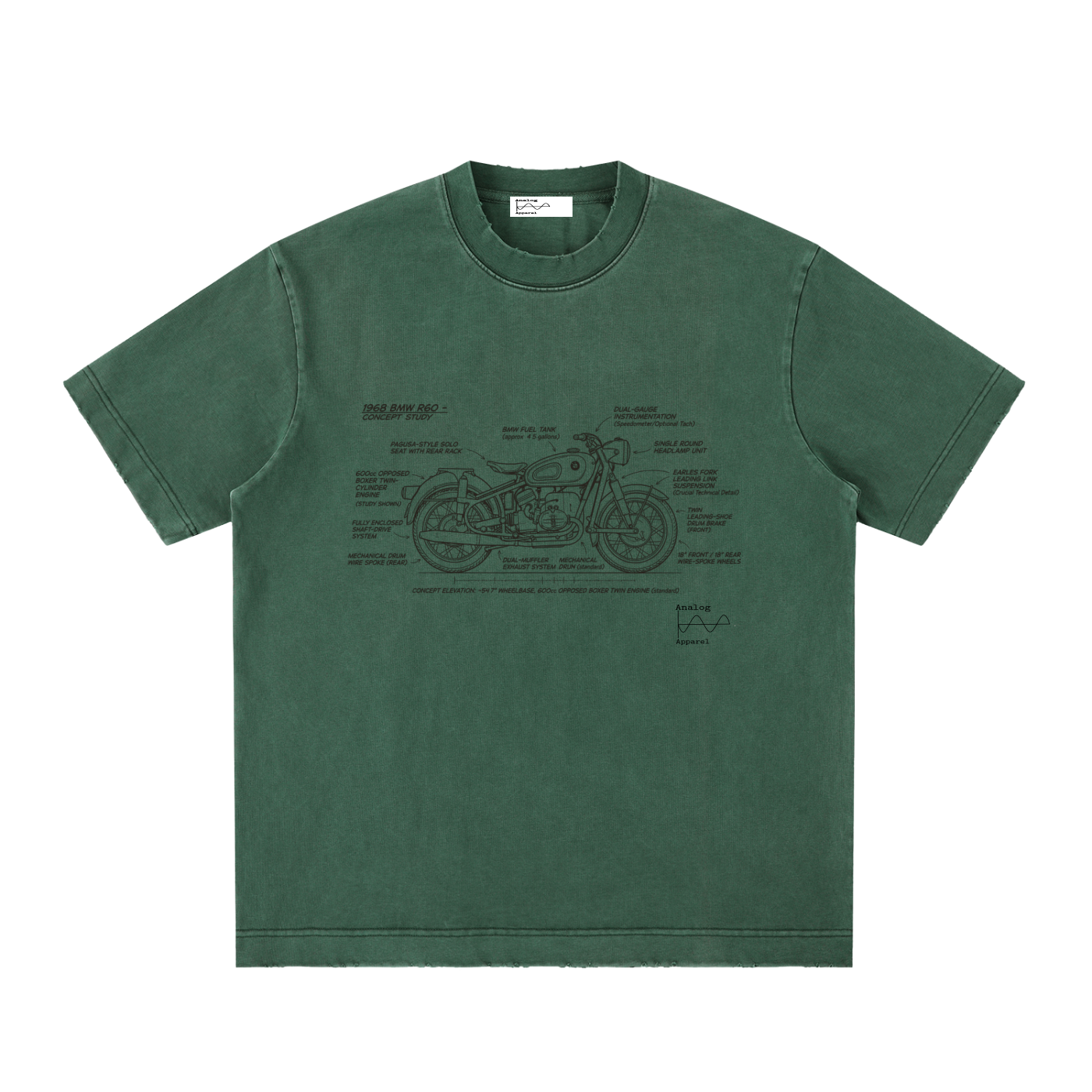 '430' Super Heavyweight Vintage Frayed T-Shirt BMW R60