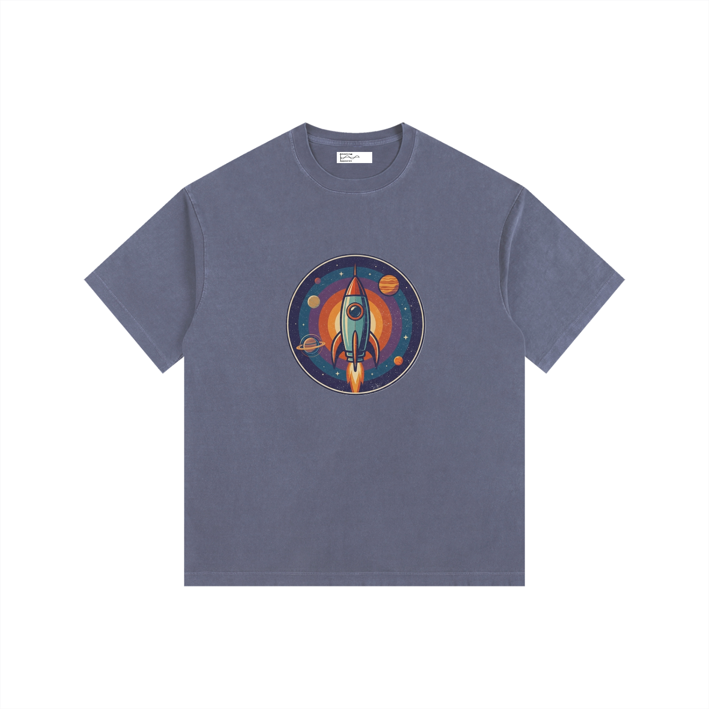 Rocket Vintage Washed Oversized Cotton T-Shirt