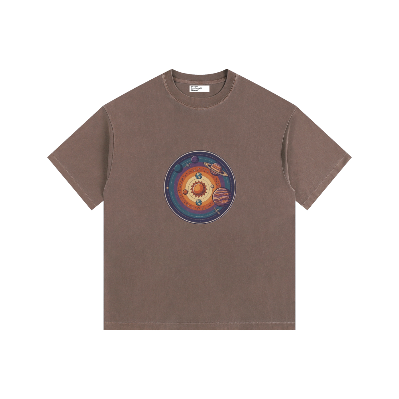 Planets Vintage Washed Oversized Cotton T-Shirt