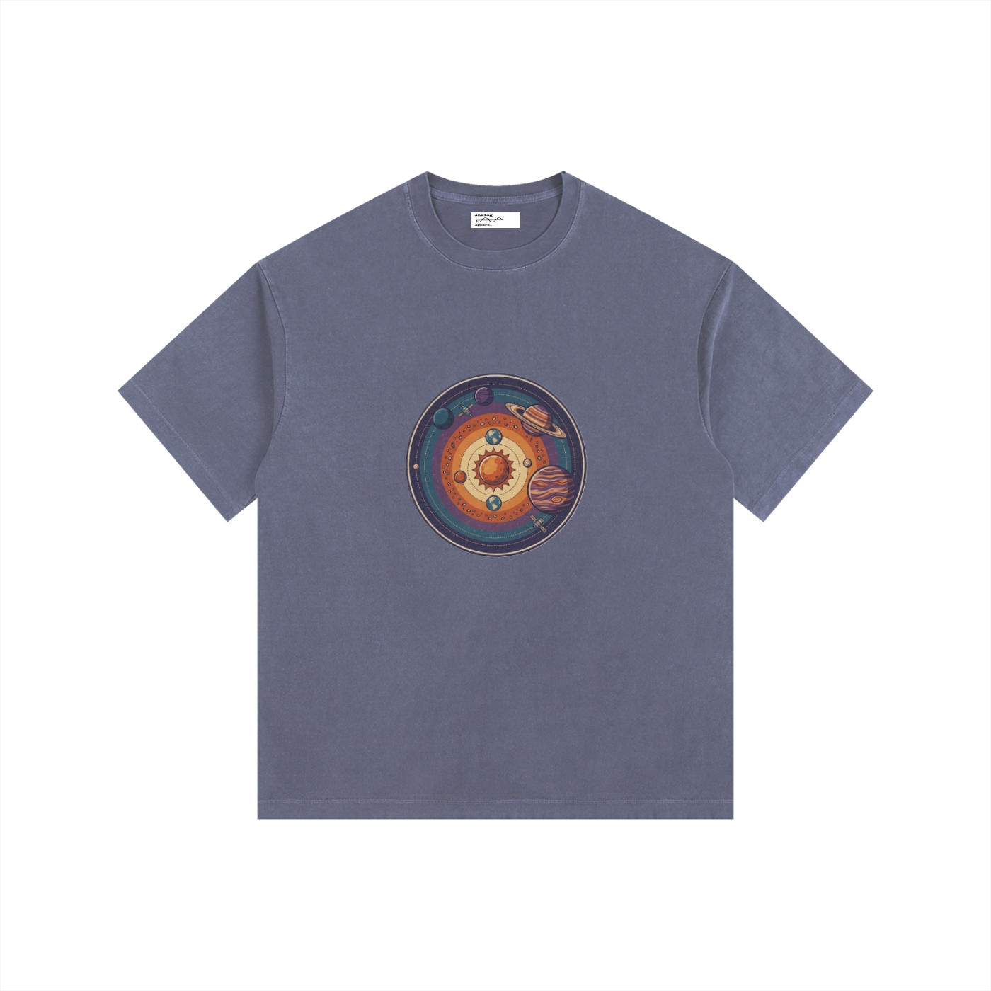 Planets Vintage Washed Oversized Cotton T-Shirt