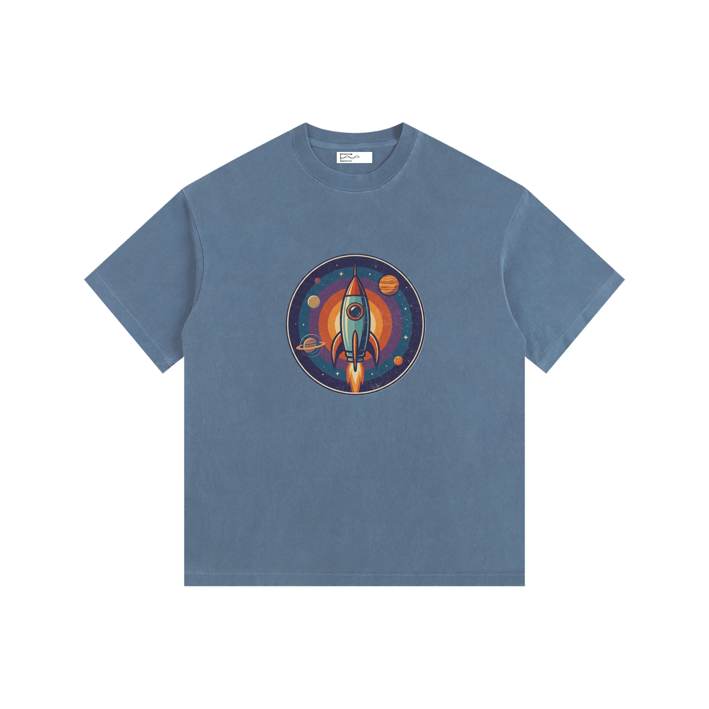 Rocket Vintage Washed Oversized Cotton T-Shirt