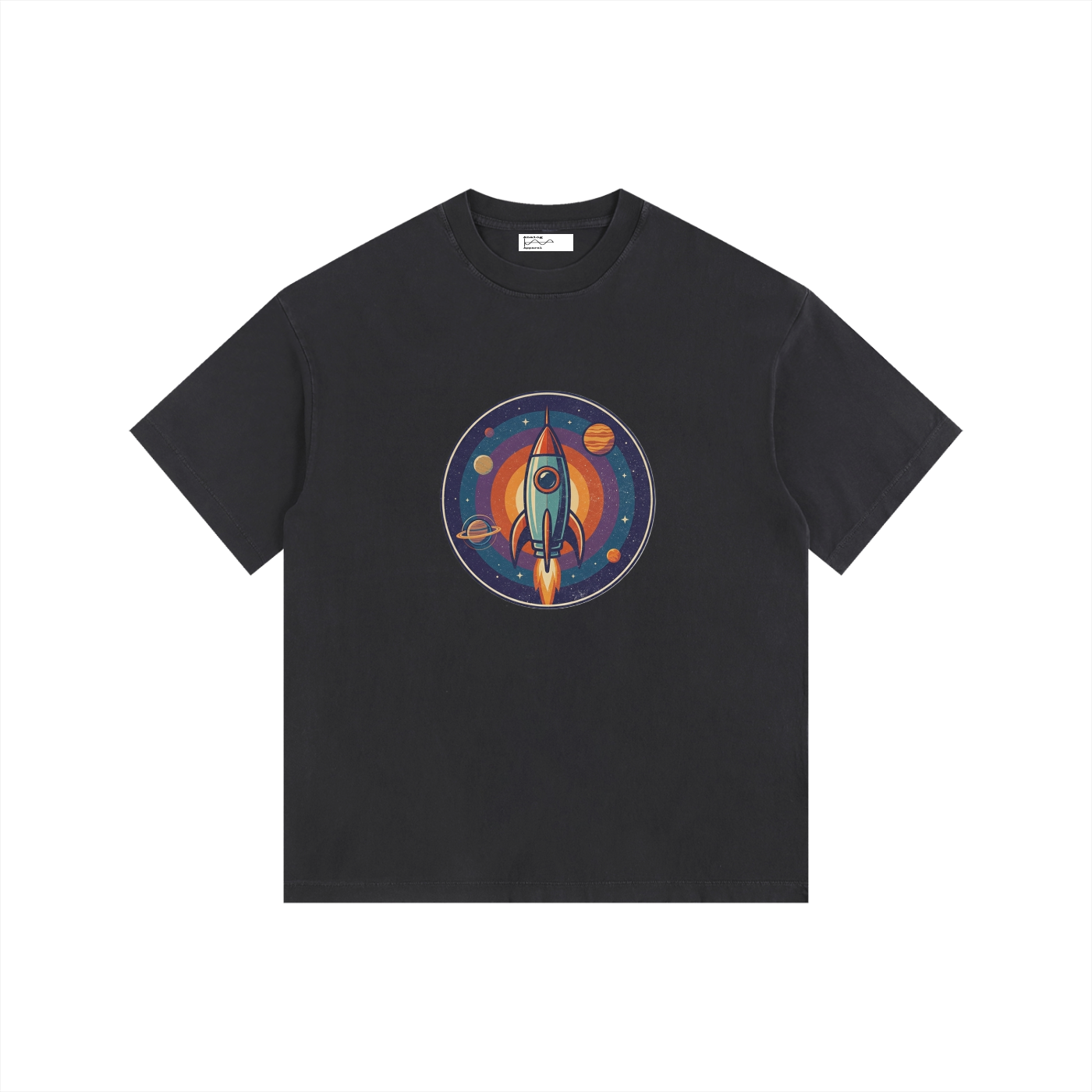 Rocket Vintage Washed Oversized Cotton T-Shirt