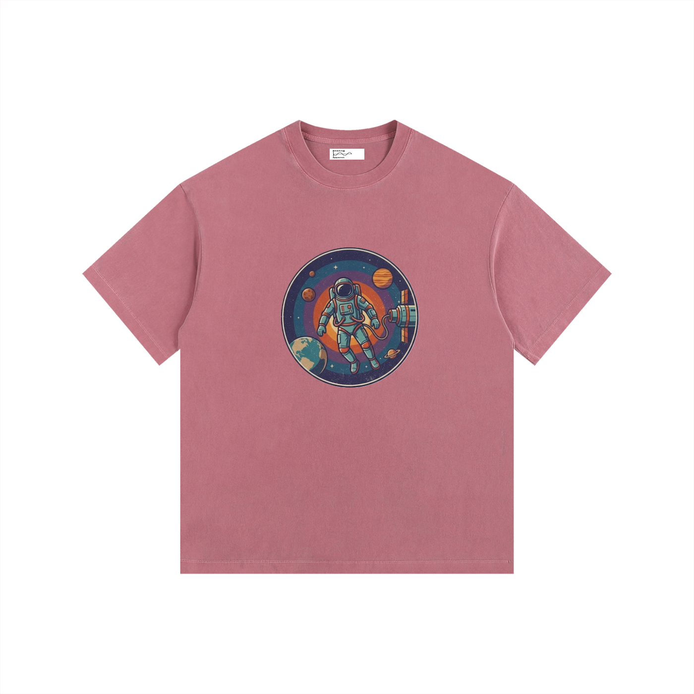 Spacewalk Vintage Washed Oversized Cotton T-Shirt