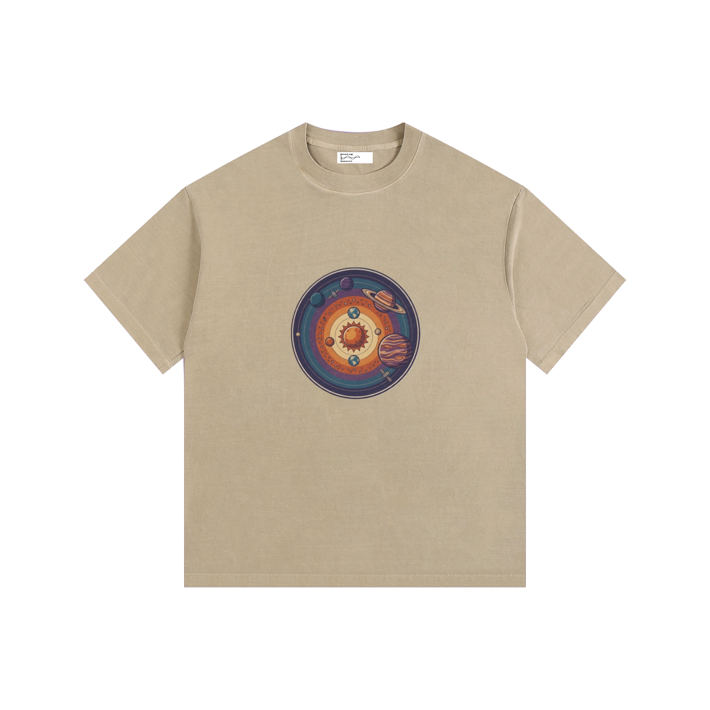 Planets Vintage Washed Oversized Cotton T-Shirt