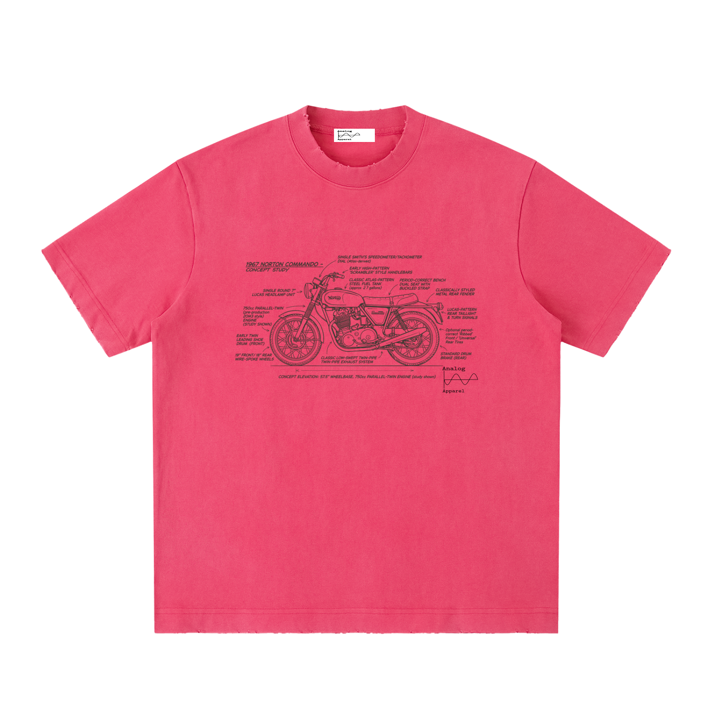 '430' Super Heavyweight Vintage Frayed T-Shirt Norton Commando