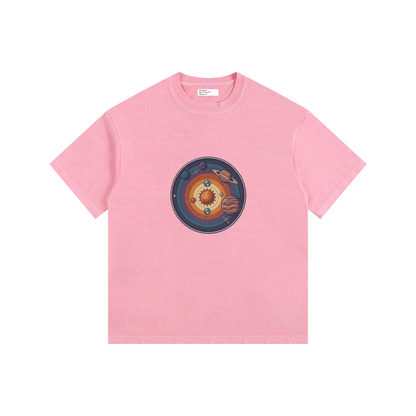 Planets Vintage Washed Oversized Cotton T-Shirt