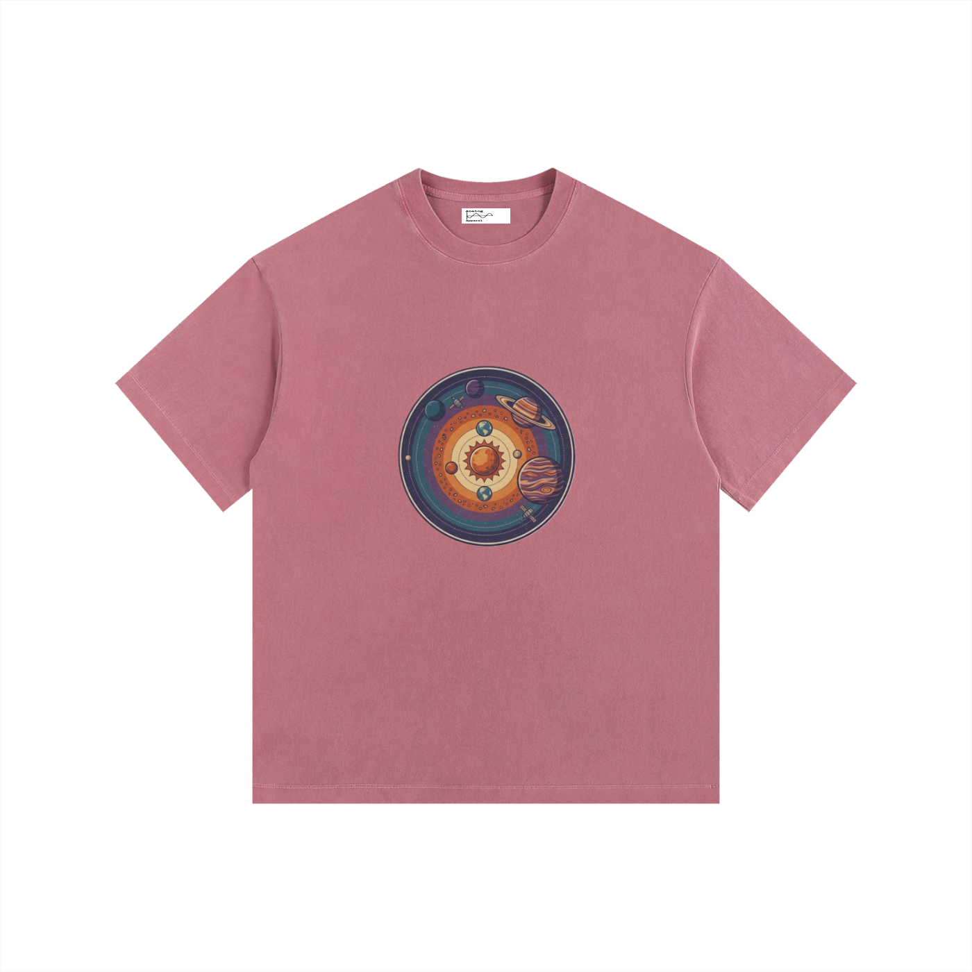 Planets Vintage Washed Oversized Cotton T-Shirt