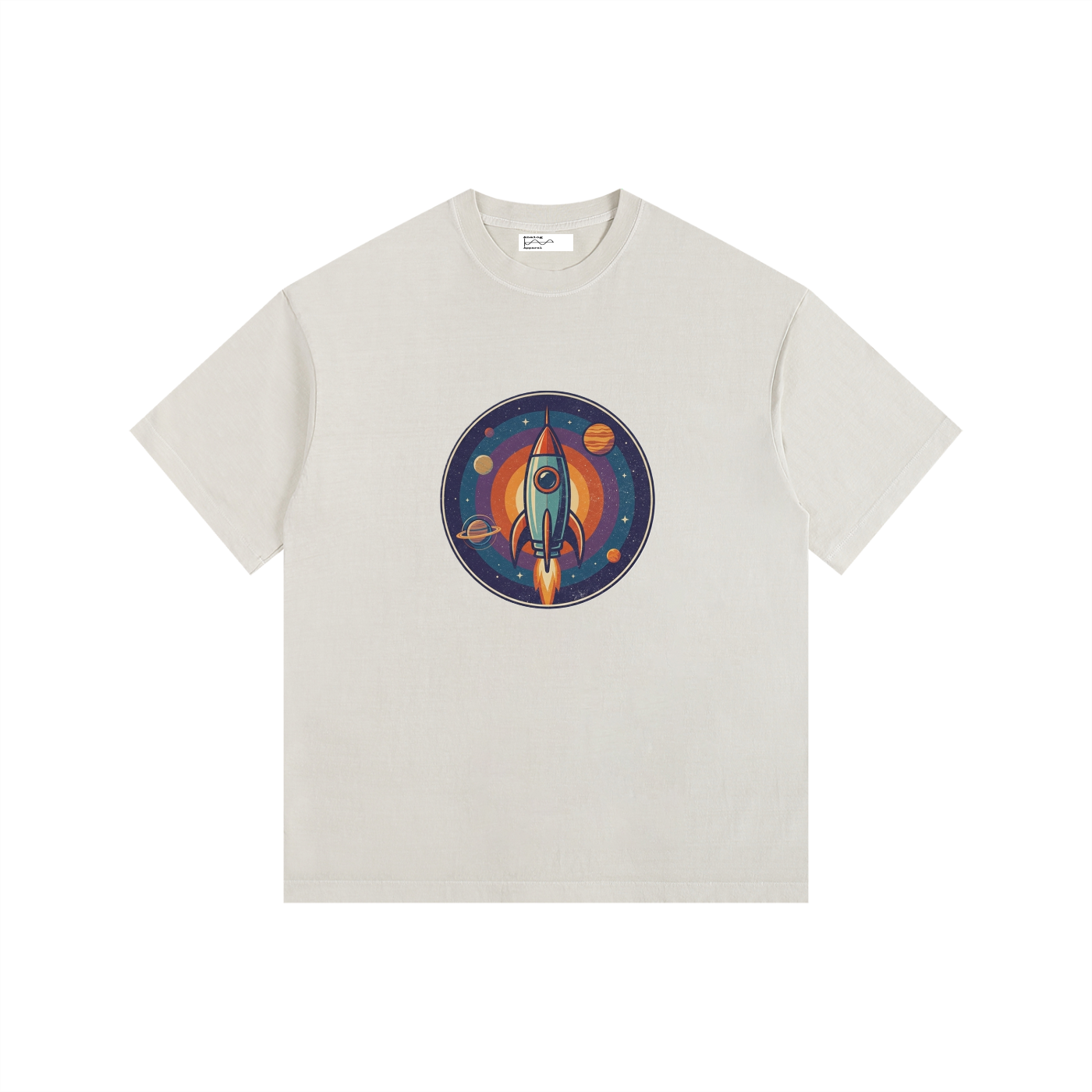 Rocket Vintage Washed Oversized Cotton T-Shirt