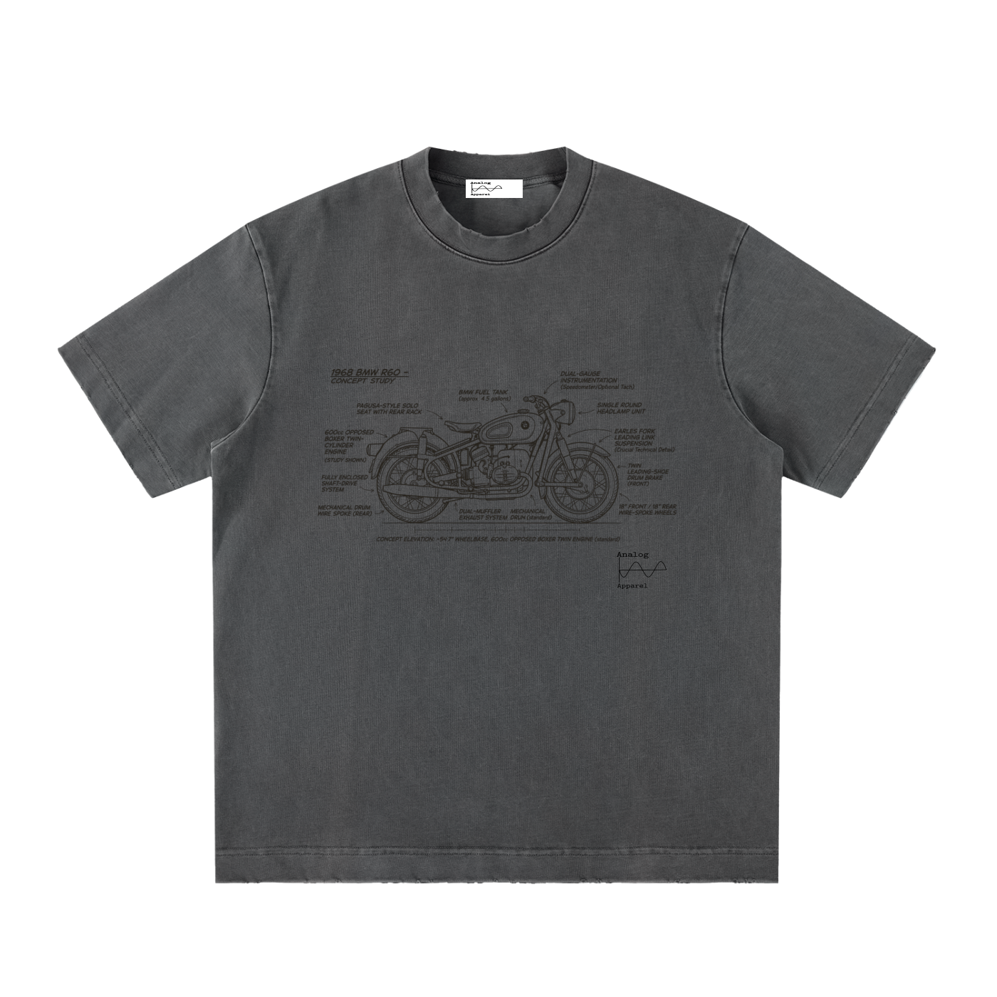 '430' Super Heavyweight Vintage Frayed T-Shirt BMW R60