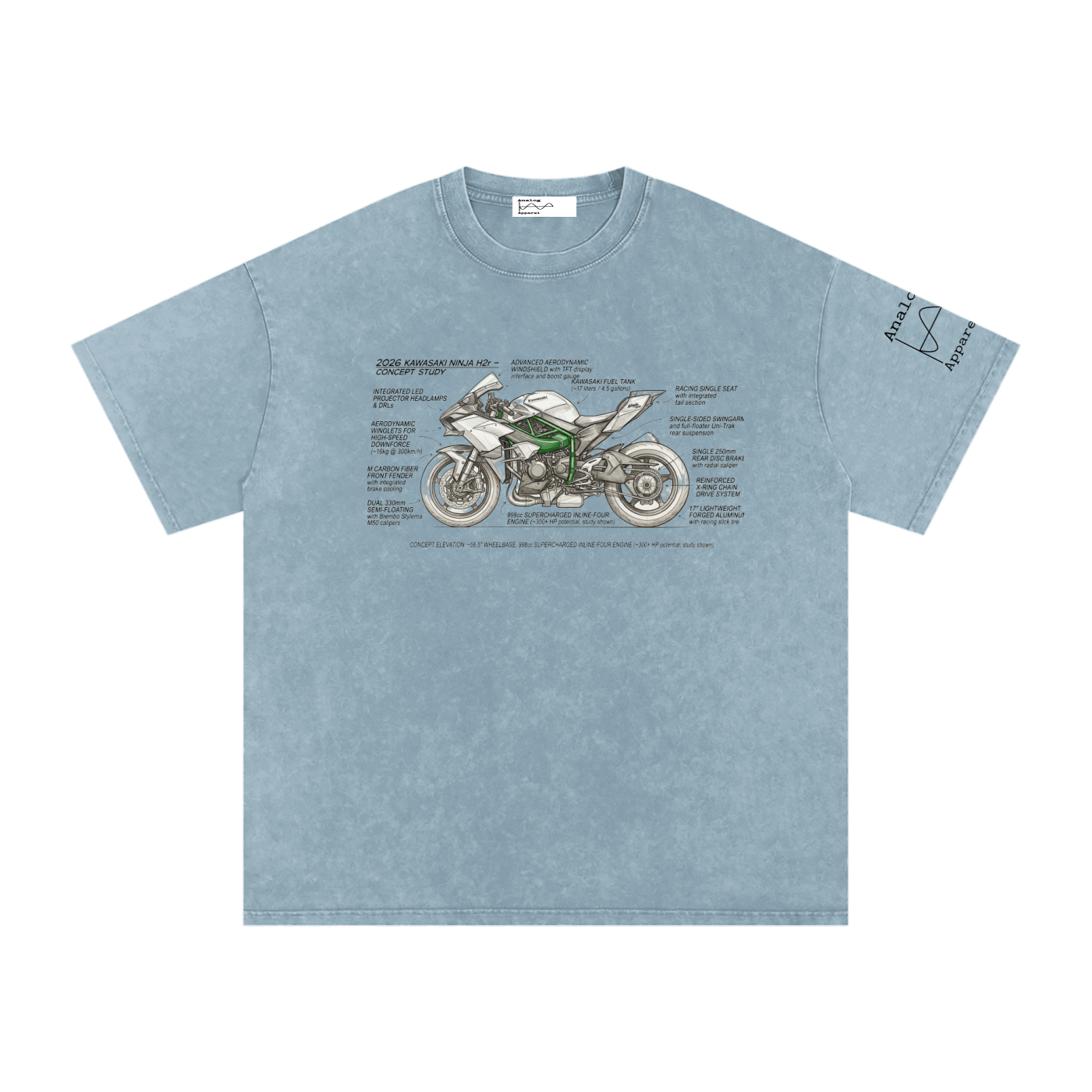 26 Kawasaki Ninja H2r Oversized Cotton T-Shirt