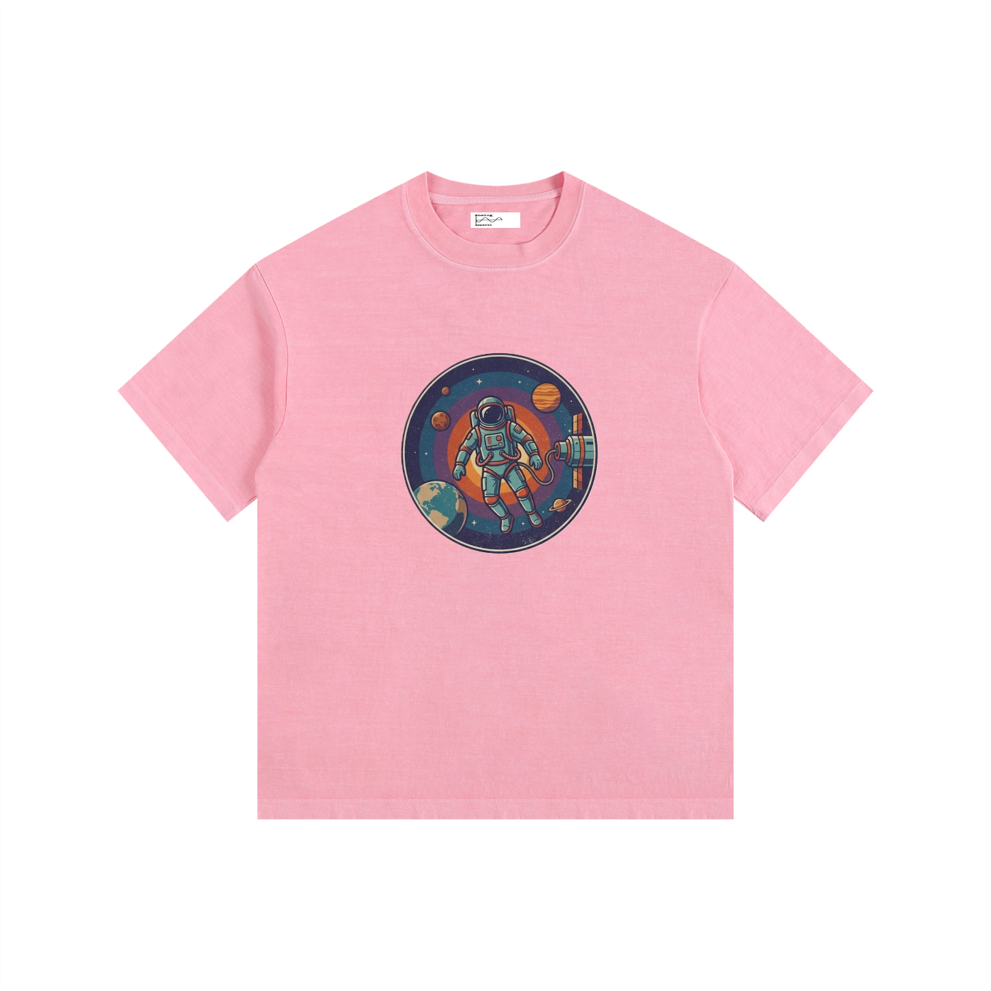 Spacewalk Vintage Washed Oversized Cotton T-Shirt
