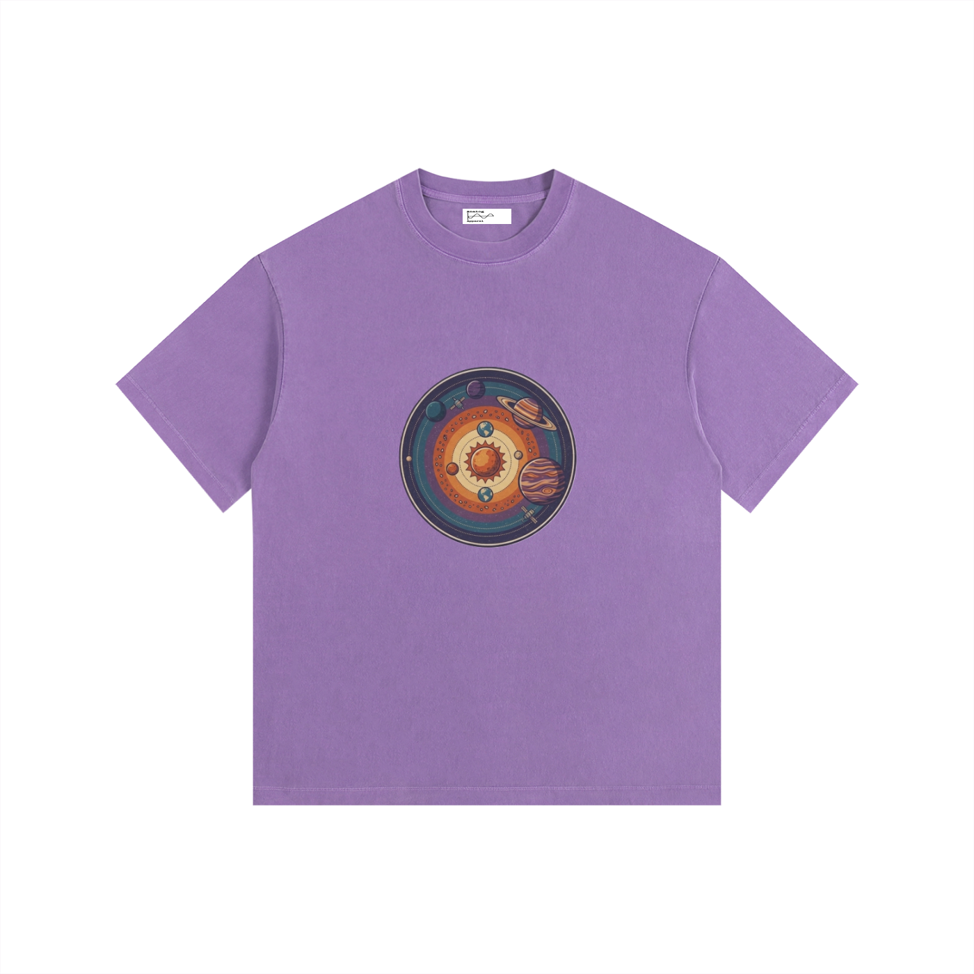 Planets Vintage Washed Oversized Cotton T-Shirt