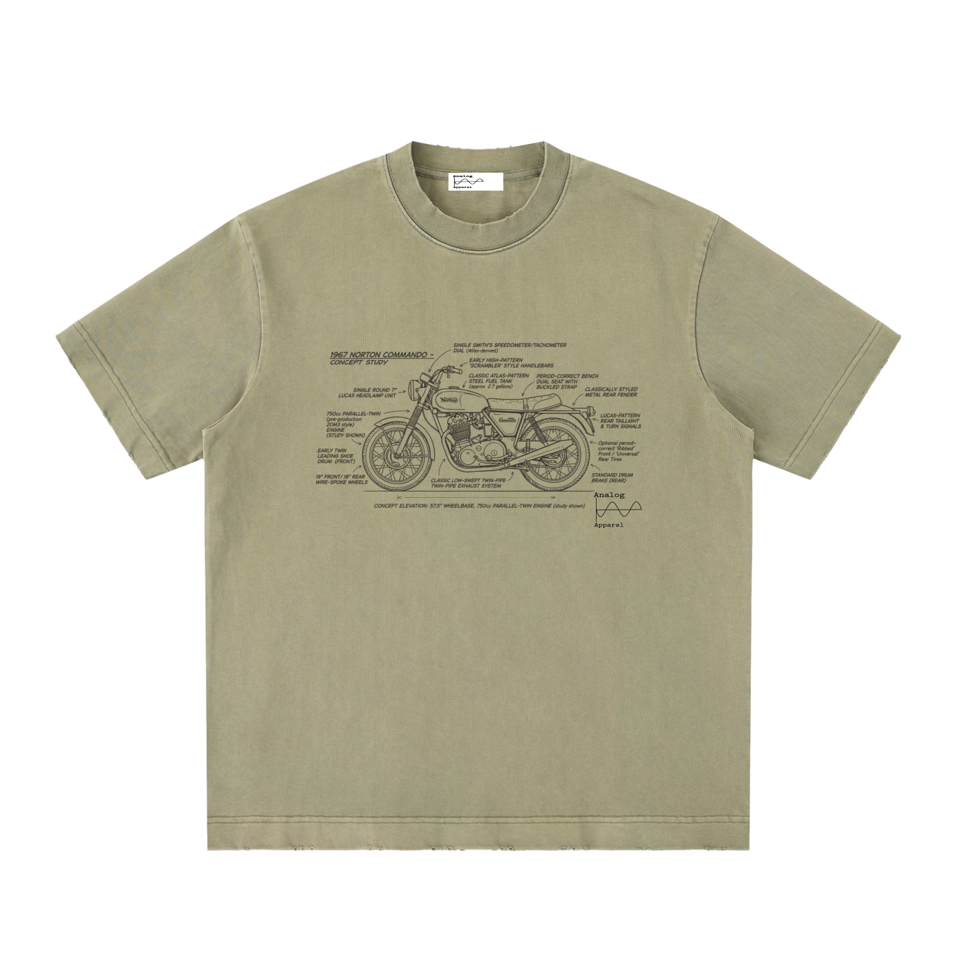 '430' Super Heavyweight Vintage Frayed T-Shirt Norton Commando