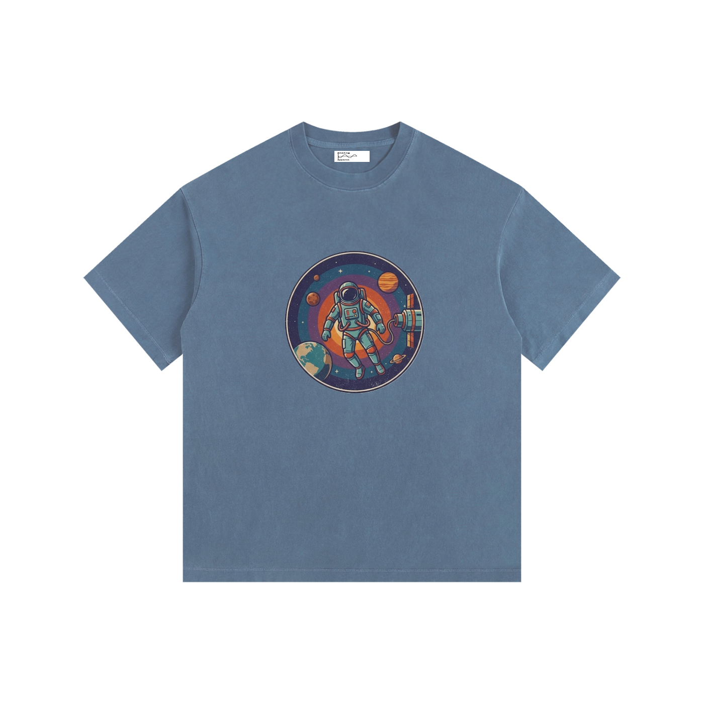 Spacewalk Vintage Washed Oversized Cotton T-Shirt
