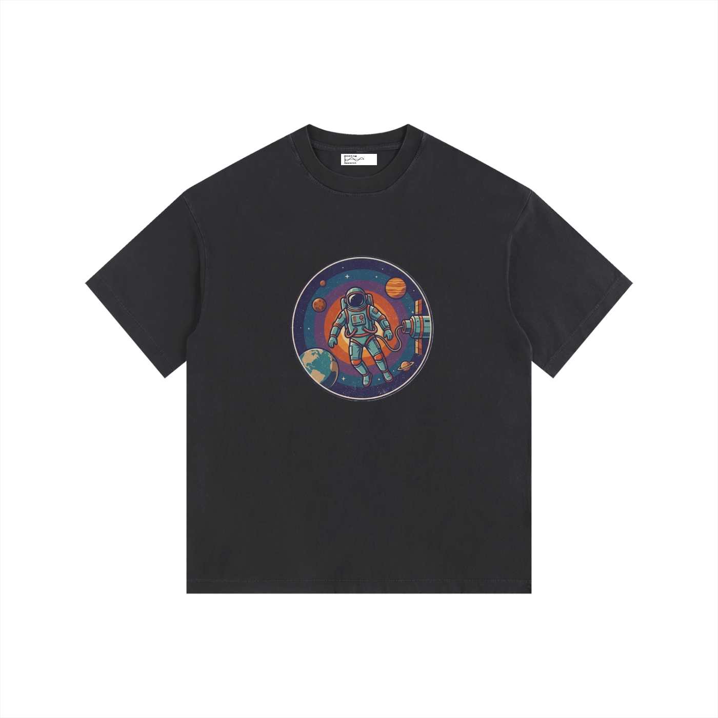 Spacewalk Vintage Washed Oversized Cotton T-Shirt